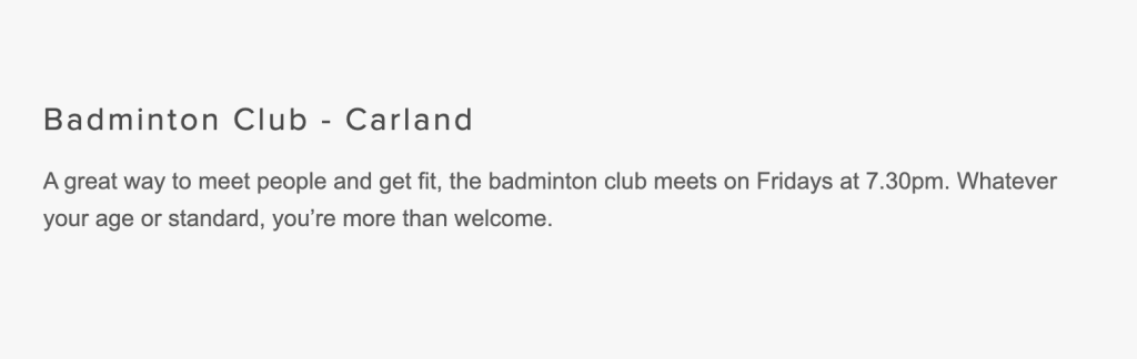 carland badminton club